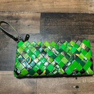 Nahui Ollin Green Wrapper Wristlet